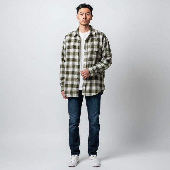 Chapel Hill Yellow White Green Plaid Cotton Blend Button Down Shirt size  XL - Picture 1 of 11